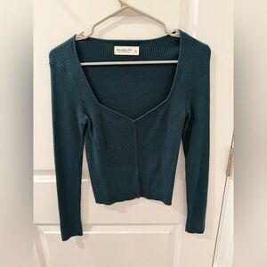 Abercrombie & Fitch Forest Green Ribbed Knit